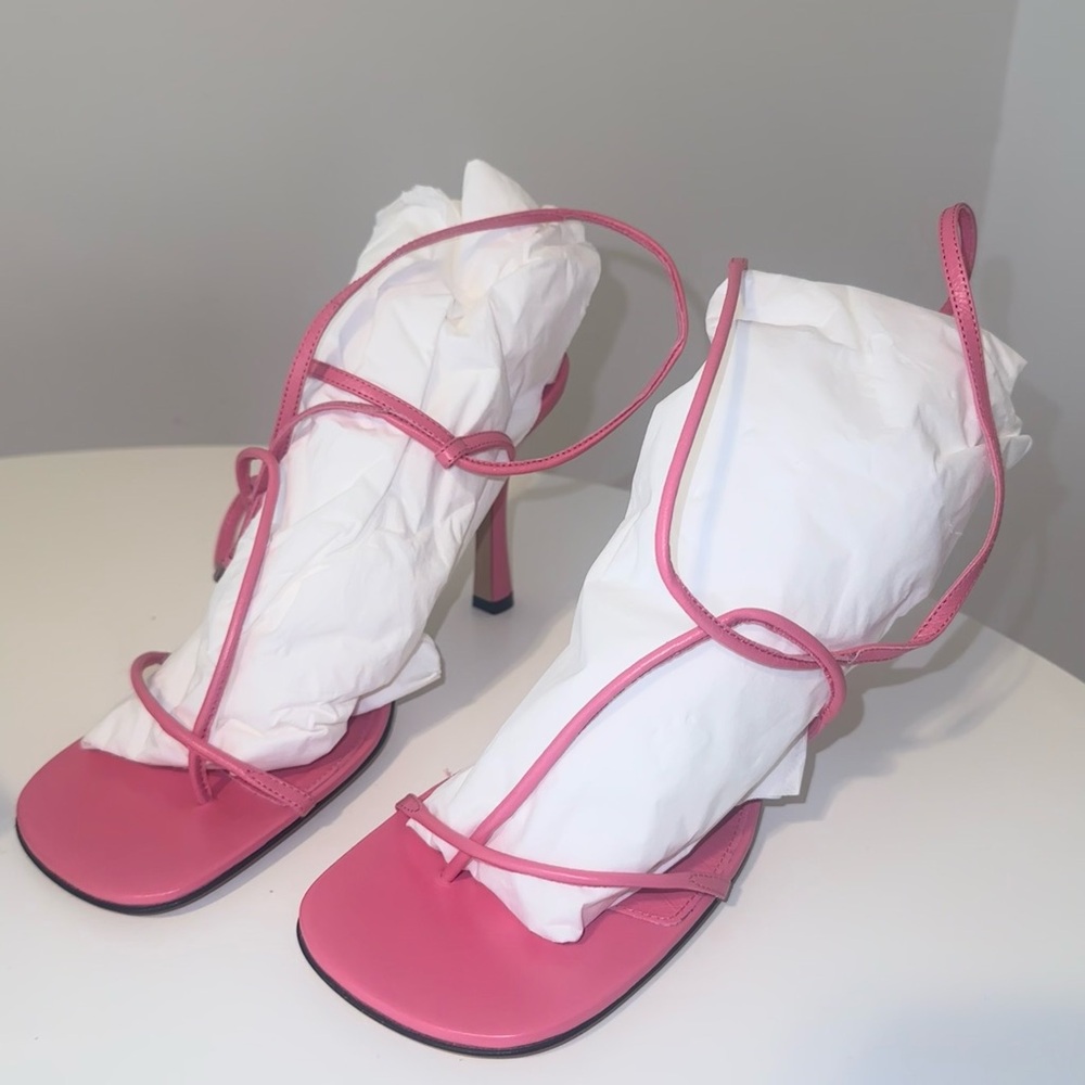 Pink Bottega Veneta Strappy Heels